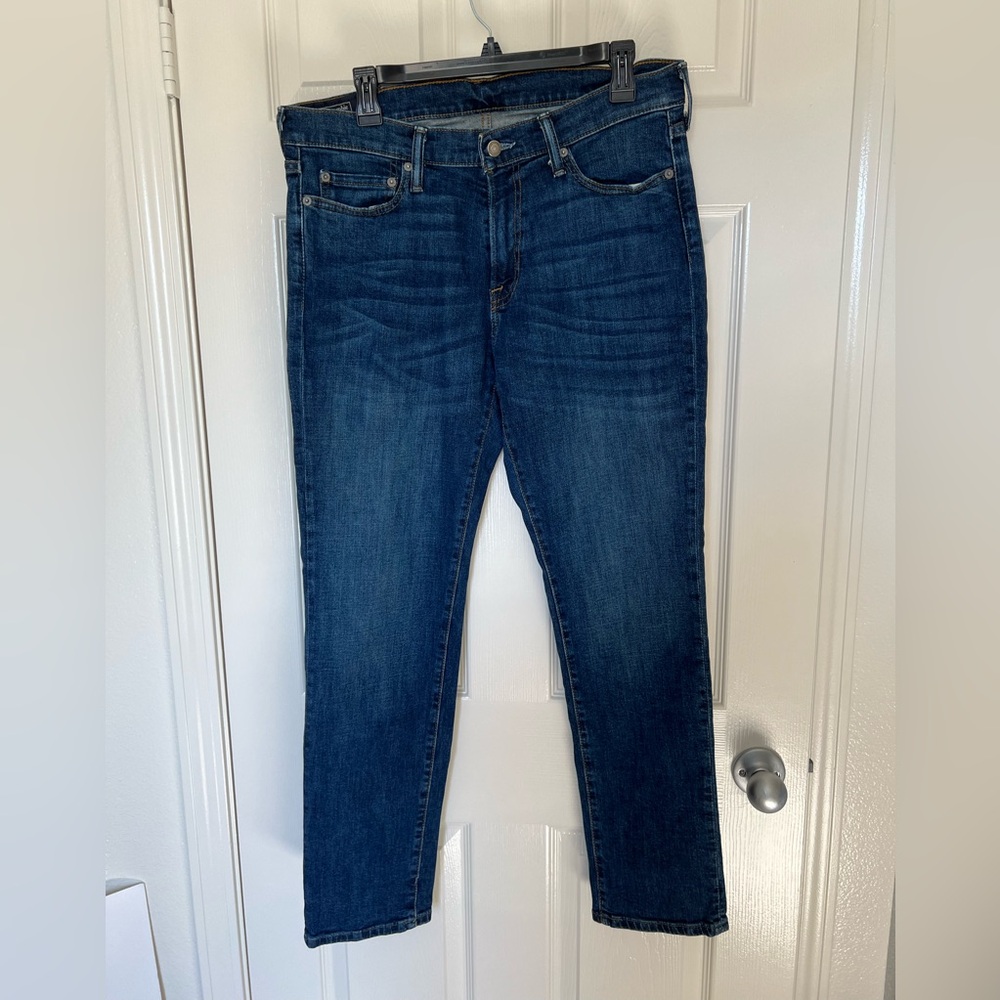 Abercrombie & Fitch Dark Blue Athletic Skinny Jeans. Never worn. Size 33x30